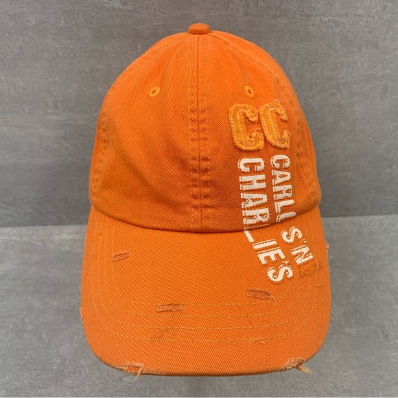 COZUMEL Carlos N Charlies Hat Baseball Ball Cap ADJUSTABLE Orange Relaxed Fit - Picture 3 of 9